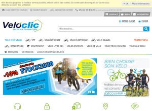 How veloclic.com looks like on a tablet such as an iPad.