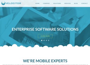 How velsol.com looks like on a tablet such as an iPad.