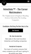 How velvetjobs.com looks like on a mobile device such as an iPhone.