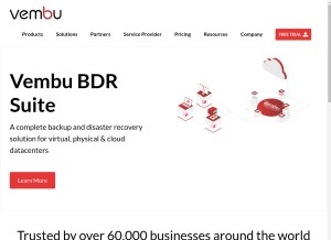 How vembu.com looks like on a tablet such as an iPad.