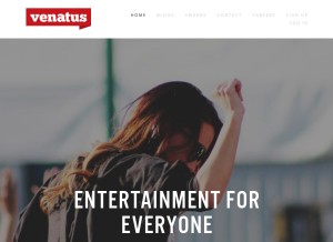 How venatusmedia.com looks like on a tablet such as an iPad.