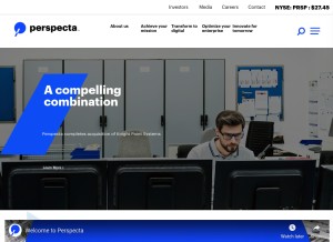 How vencore.com looks like on a tablet such as an iPad.