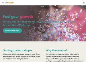 How vendemore.com looks like on a tablet such as an iPad.