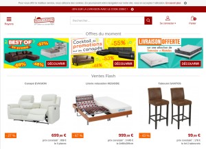 How vente-unique.com looks like on a tablet such as an iPad.