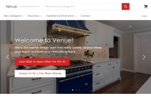 How venueathome.com looks like on a tablet such as an iPad.
