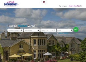 How venuedirectory.com looks like on a tablet such as an iPad.