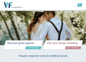 How venuefinder.nz looks like on a tablet such as an iPad.