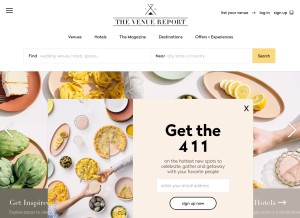 How venuereport.com looks like on a tablet such as an iPad.