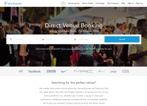 How venuescanner.com looks like on a tablet such as an iPad.