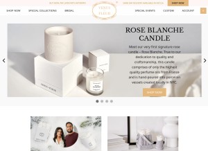 How venusetfleur.com looks like on a tablet such as an iPad.