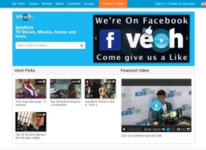 How veoh.com looks like on a tablet such as an iPad.