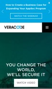 How veracode.com looks like on a mobile device such as an iPhone.
