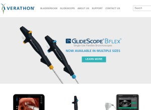 How verathon.com looks like on a tablet such as an iPad.