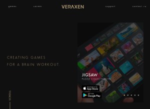 How veraxen.com looks like on a tablet such as an iPad.