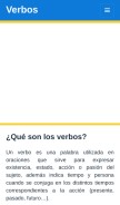 How verbos.info looks like on a mobile device such as an iPhone.