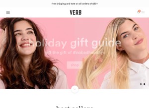 How verbproducts.com looks like on a tablet such as an iPad.