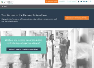 How vergehealth.com looks like on a tablet such as an iPad.