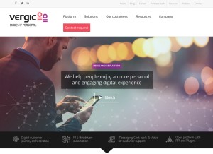 How vergic.com looks like on a tablet such as an iPad.
