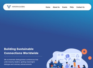 How veridonglobal.com looks like on a tablet such as an iPad.