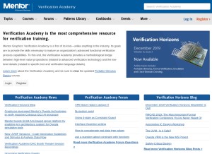 How verificationacademy.com looks like on a tablet such as an iPad.