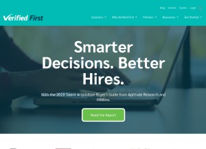 How verifiedfirst.com looks like on a tablet such as an iPad.