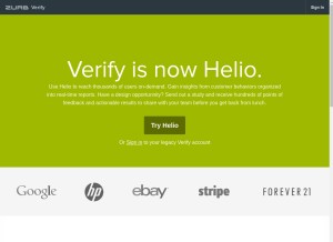 How verifyapp.com looks like on a tablet such as an iPad.