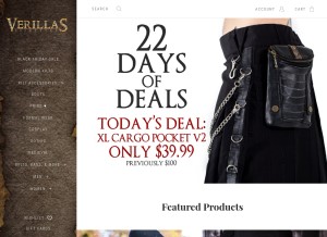 How verillas.com looks like on a tablet such as an iPad.