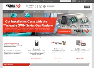 How veris.com looks like on a tablet such as an iPad.