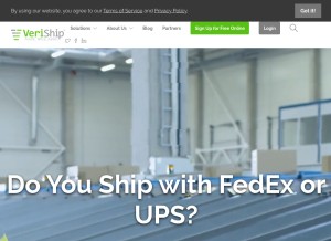 How veriship.com looks like on a tablet such as an iPad.
