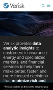How verisk.com looks like on a mobile device such as an iPhone.