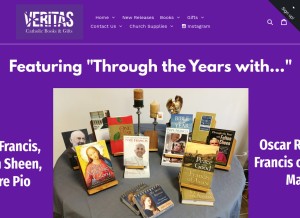 How veritasbookstore.ca looks like on a tablet such as an iPad.