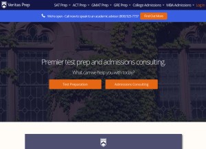 How veritasprep.com looks like on a tablet such as an iPad.
