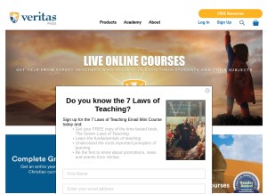 How veritaspress.com looks like on a tablet such as an iPad.