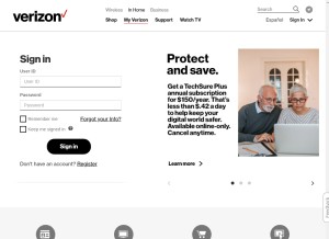 How verizon.net looks like on a tablet such as an iPad.