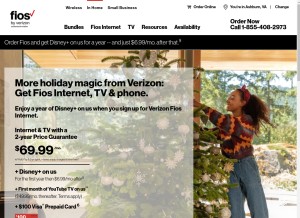 How verizonspecials.com looks like on a tablet such as an iPad.