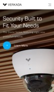 How verkada.com looks like on a mobile device such as an iPhone.