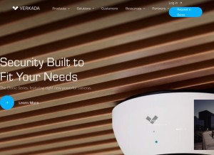 How verkada.com looks like on a tablet such as an iPad.