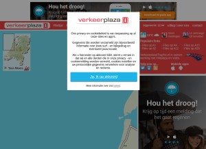 How verkeerplaza.nl looks like on a tablet such as an iPad.