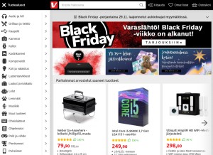 How verkkokauppa.com looks like on a tablet such as an iPad.