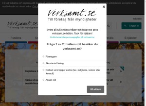 How verksamt.se looks like on a tablet such as an iPad.