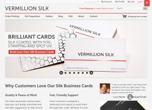 How vermillionsilkcards.com looks like on a tablet such as an iPad.