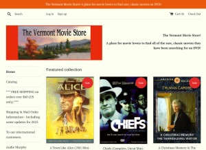 How vermontmoviestore.com looks like on a tablet such as an iPad.