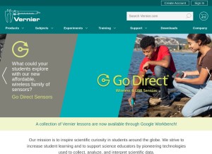 How vernier.com looks like on a tablet such as an iPad.