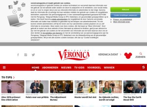 How veronicamagazine.nl looks like on a tablet such as an iPad.