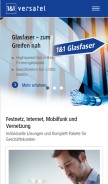 How versatel.de looks like on a mobile device such as an iPhone.