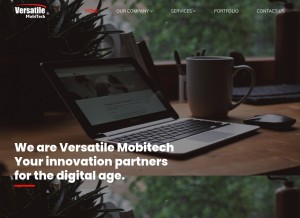 How versatilemobitech.com looks like on a tablet such as an iPad.