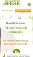 How versicherungsriese.de looks like on a mobile device such as an iPhone.