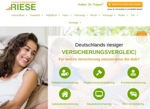 How versicherungsriese.de looks like on a tablet such as an iPad.