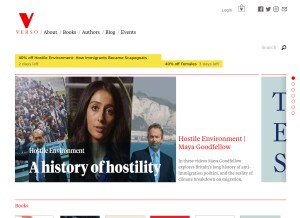 How versobooks.com looks like on a tablet such as an iPad.