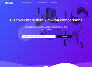 How versus.com looks like on a tablet such as an iPad.
